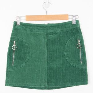 Forever21 Green Corduroy Mini Skirt